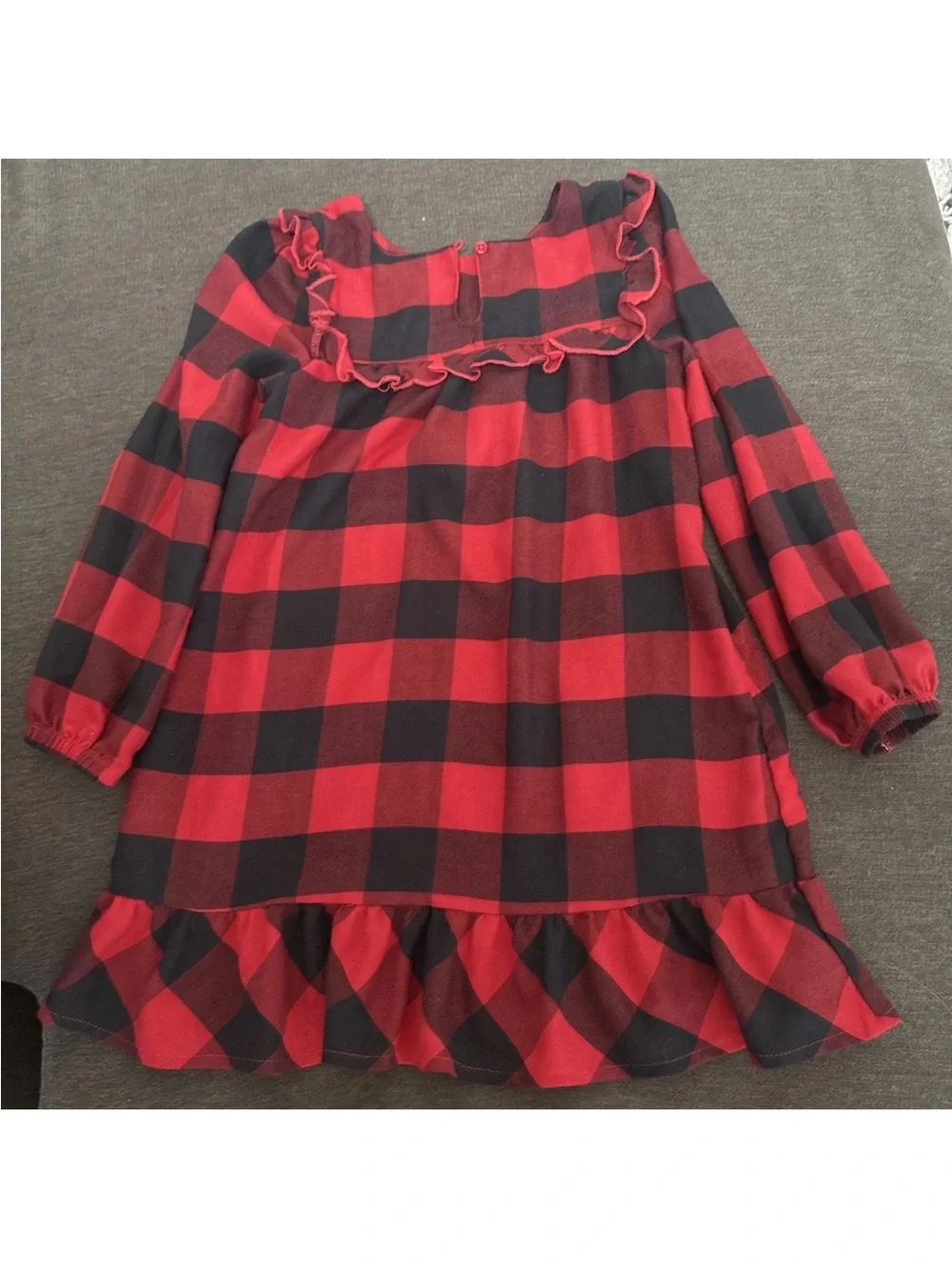 Minnie Red and Black Buffalo Plaid Ruffle Nightgown